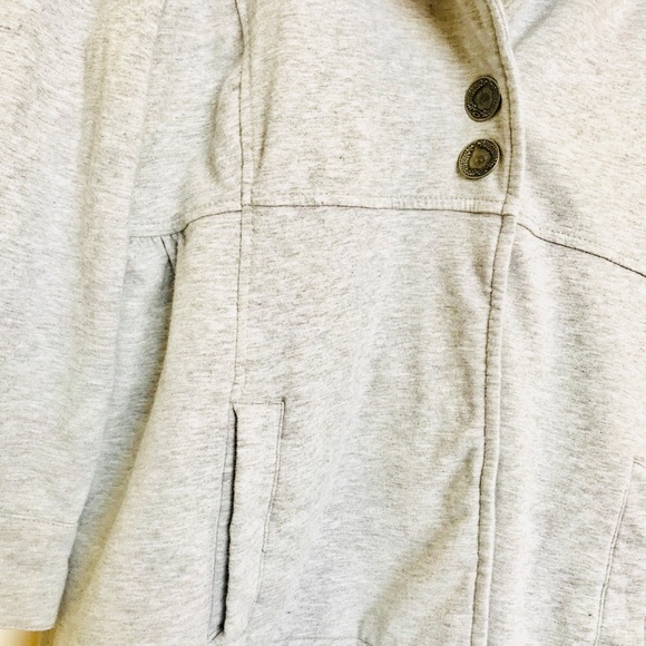 Oakley Heathered Gray Peplum Sweater Jacket - Picture 2 of 6